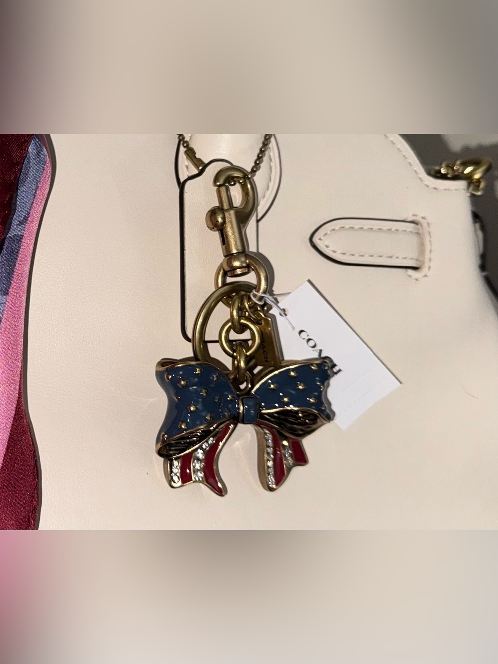 Coach Americana Bow Bag Charm - Picture 3 of 5